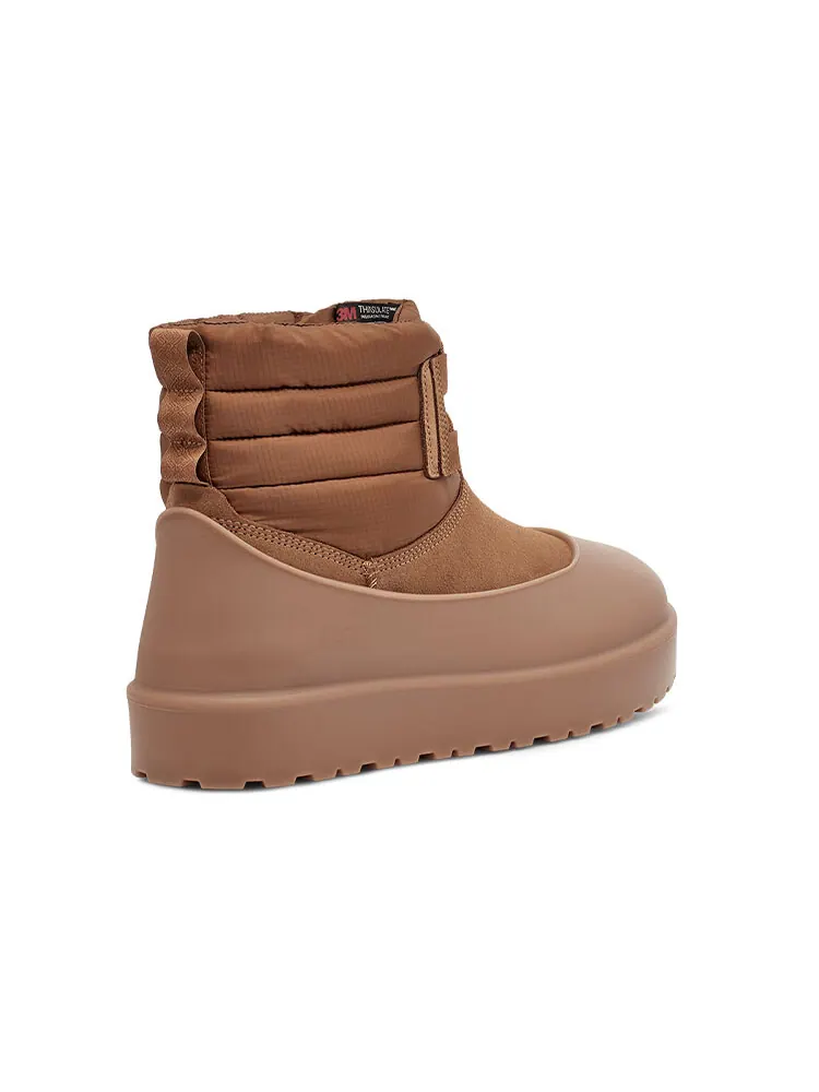 Ботинки UGG Classic Mini Lace-Up Weather Boot, водоотталкивающие, каштановые — изображение 3 из 4