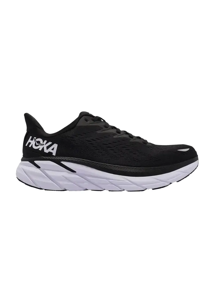 Кроссовки HOKA Clifton 8 2E Wide 'Black White' — изображение 1 из 1, черный/белый