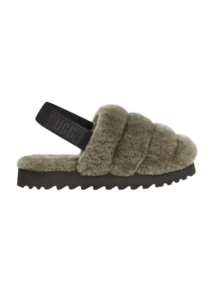 Шлепанцы UGG Wmns Super Fluff Slipper Burnt Olive — изображение 1 из 1, зеленый