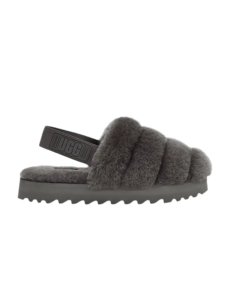 Шлепанцы UGG Wmns Super Fluff Slipper Charcoal — изображение 1 из 1, серый