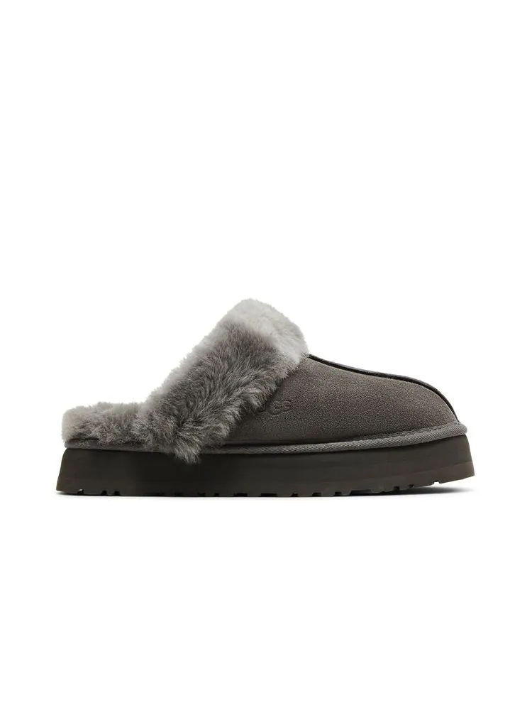 Шлепанцы UGG Wmns Disquette Slipper Charcoal — изображение 1 из 6, серый