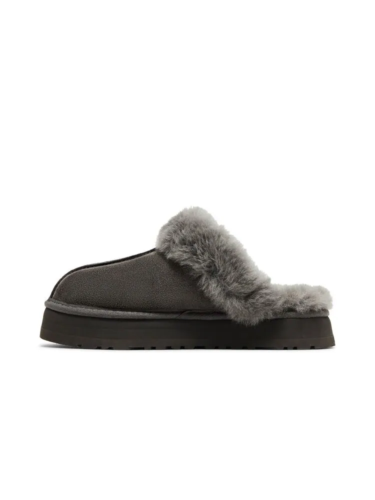 Шлепанцы UGG Wmns Disquette Slipper Charcoal — изображение 3 из 6, серый
