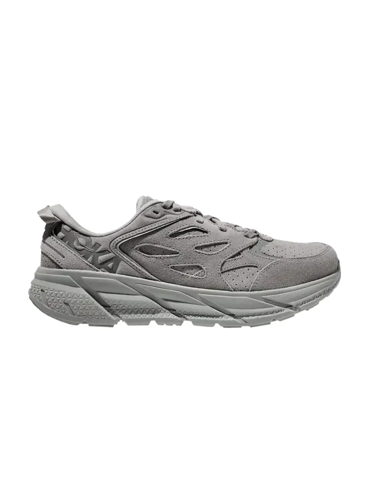 Кроссовки HOKA Clifton L Suede 'Limestone' — изображение 1 из 1, серый