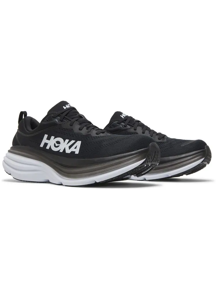 Кроссовки HOKA Bondi 8 'Black White' — изображение 8 из 8, черный