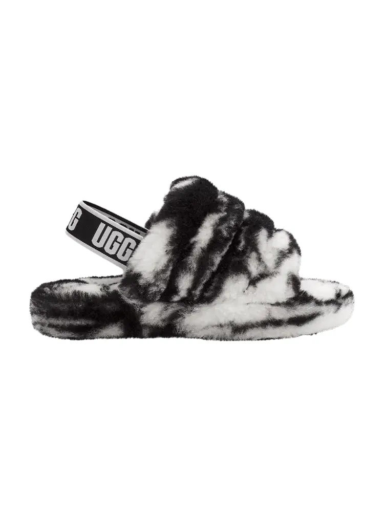 Кроссовки UGG Fluff Yeah Slide Kids Marble - Black — изображение 1 из 1, черный