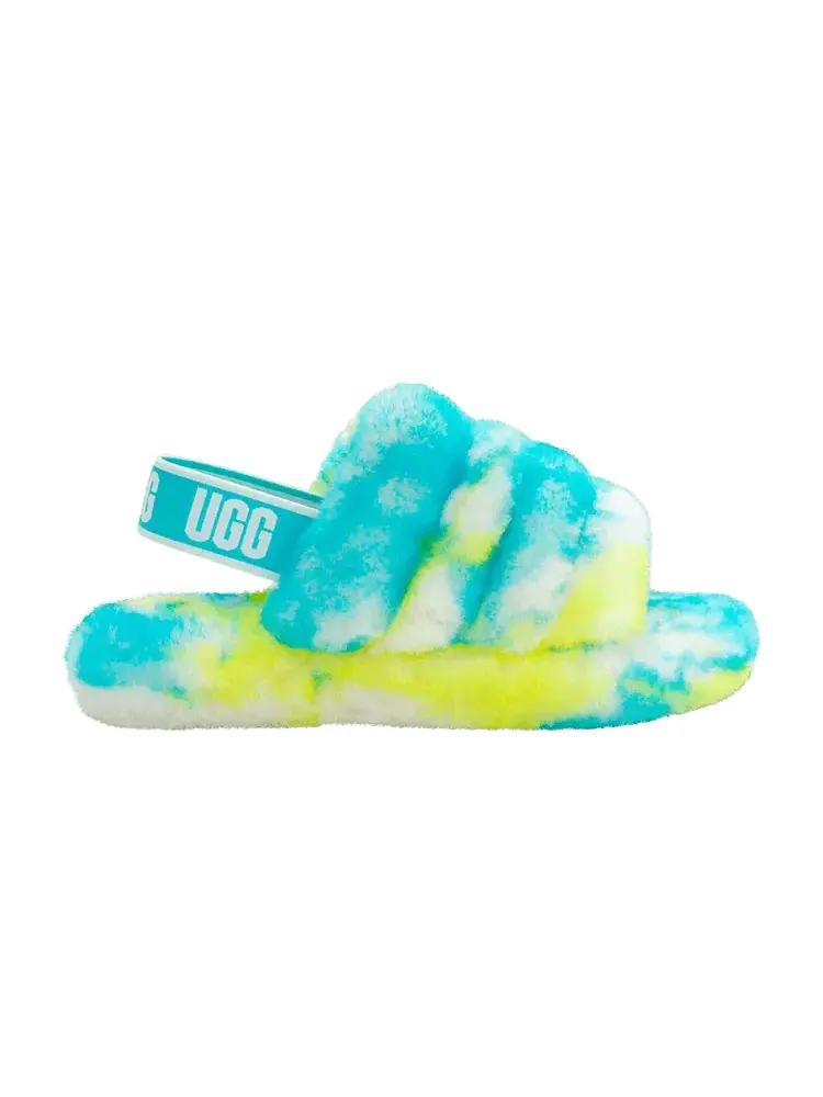 Кроссовки UGG Fluff Yeah Slide Kids Marble - Oasis Blue — изображение 1 из 1, синий
