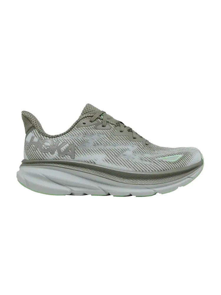 Кроссовки HOKA Clifton 9 'Olive Haze Mercury' — изображение 1 из 9, оливковый