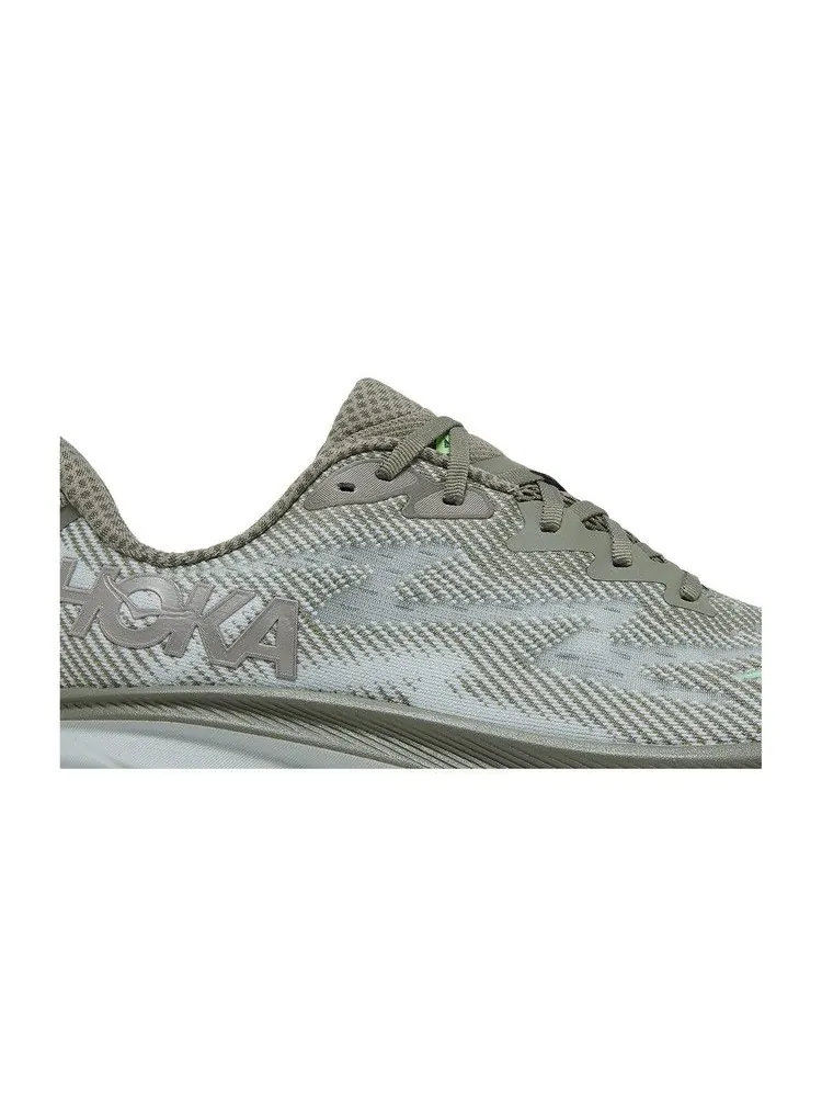 Кроссовки HOKA Clifton 9 'Olive Haze Mercury' — изображение 3 из 9, оливковый