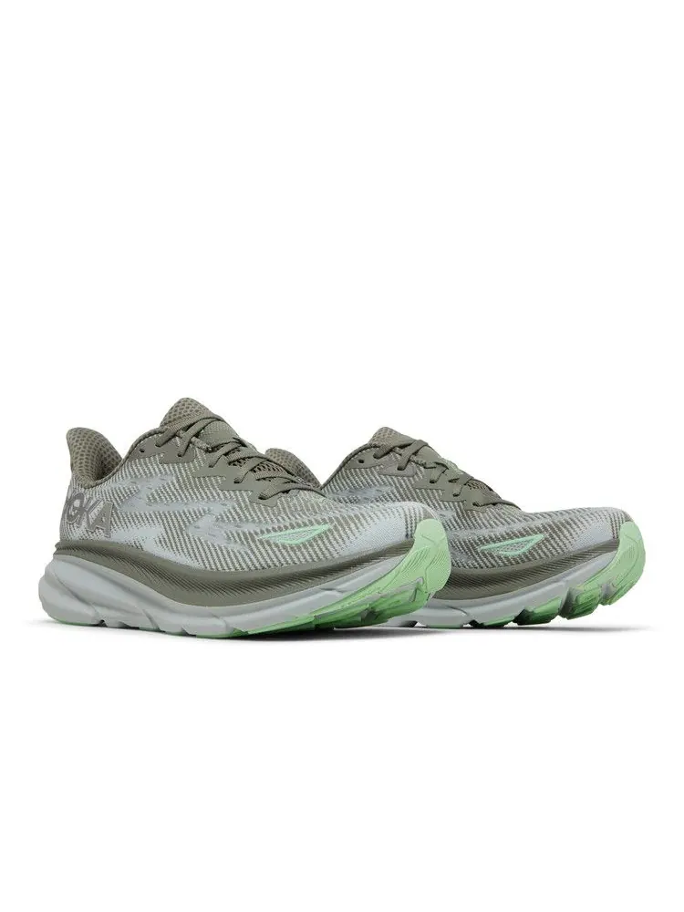 Кроссовки HOKA Clifton 9 'Olive Haze Mercury' — изображение 9 из 9, оливковый