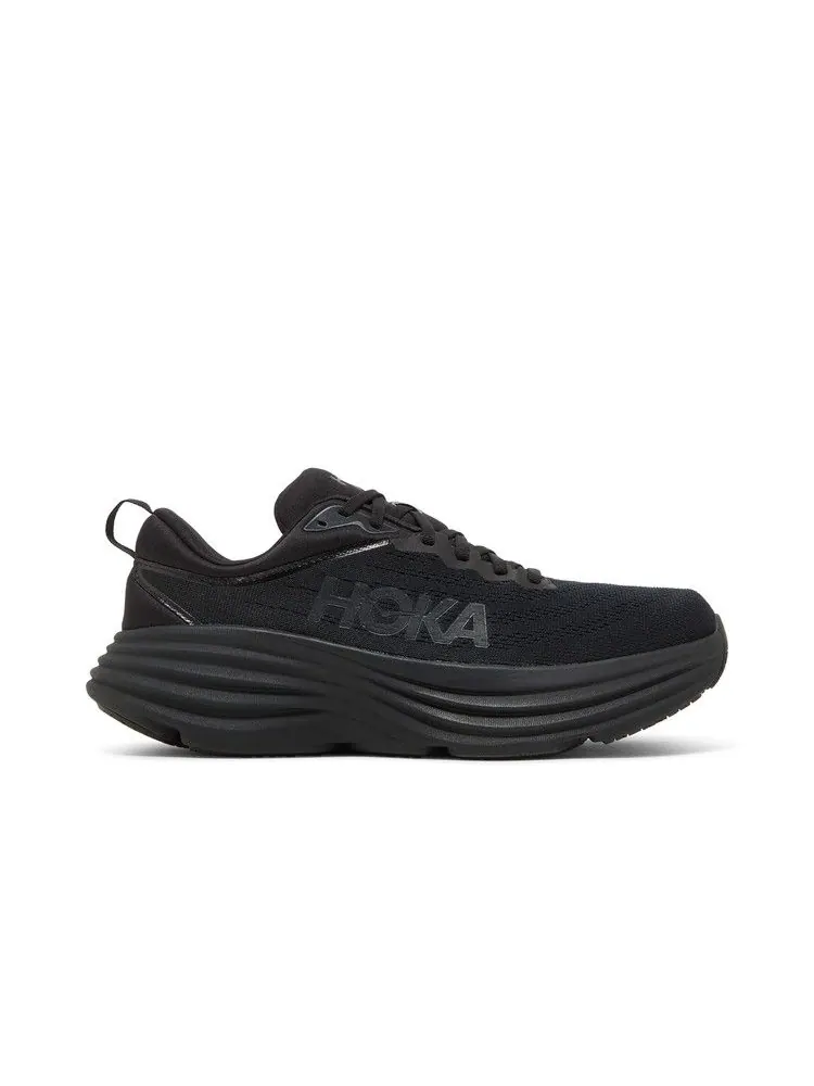 Кроссовки HOKA Bondi 8 2E Wide 'Triple Black' — изображение 2 из 9, черный/черный