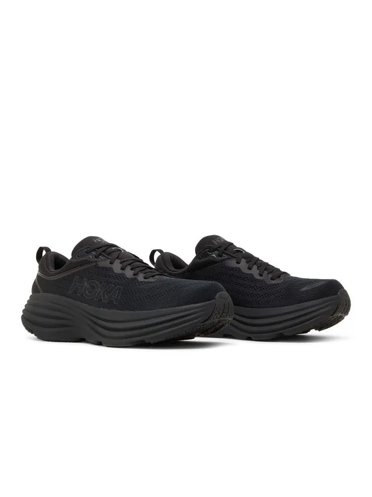 Кроссовки HOKA Bondi 8 2E Wide 'Triple Black' — изображение 9 из 9, черный/черный
