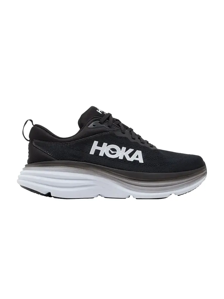 Кроссовки HOKA Bondi 8 2E Wide 'Black White' — изображение 1 из 9, черный/белый