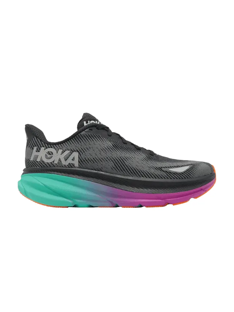 Кроссовки HOKA Clifton 9 GORE-TEX Black Electric Aqua — изображение 1 из 1, черный
