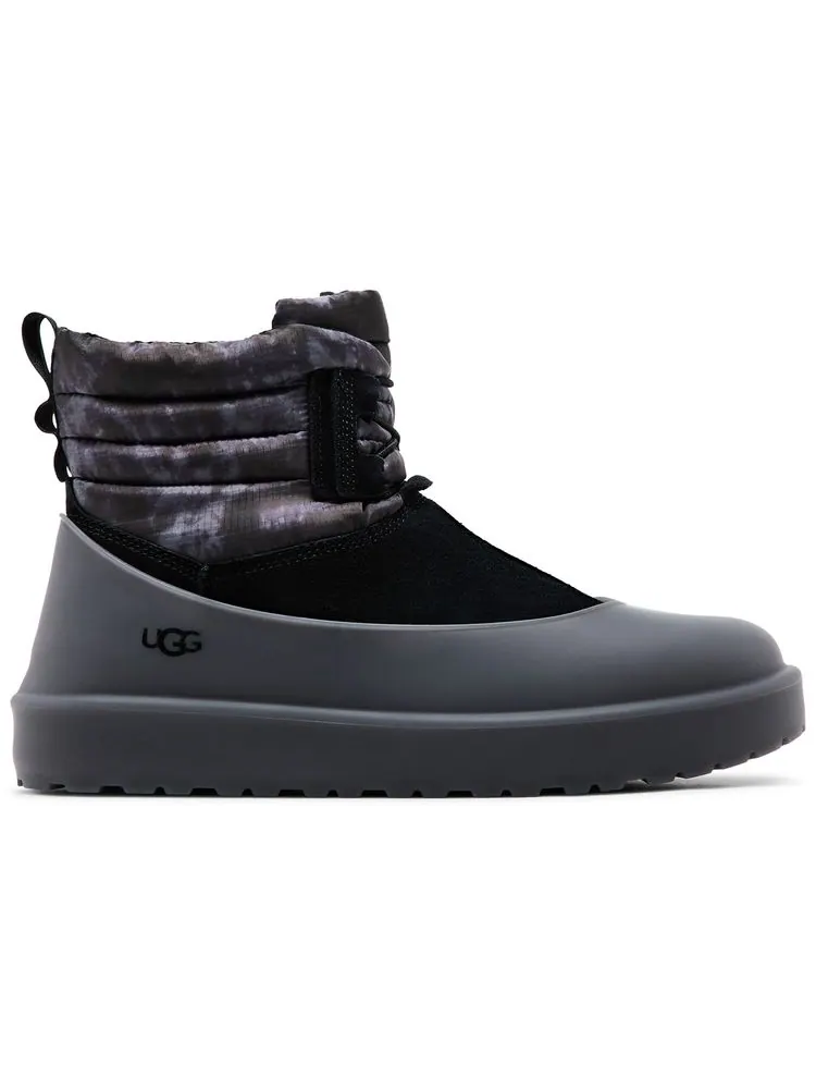 Мужские ботинки UGG Classic Mini текстильные стеганые с резиновой подошвой — изображение 1 из 4, черный