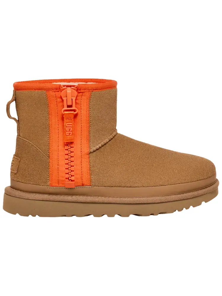 Кроссовки UGG Wmns Classic Mini Zipper Tape Logo — изображение 1 из 1, бежевый
