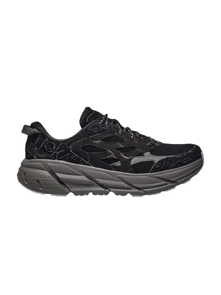 Кроссовки HOKA Clifton L Suede 'Elite Terrain System - Black Satellite Grey' — изображение 1 из 1, черный/серый