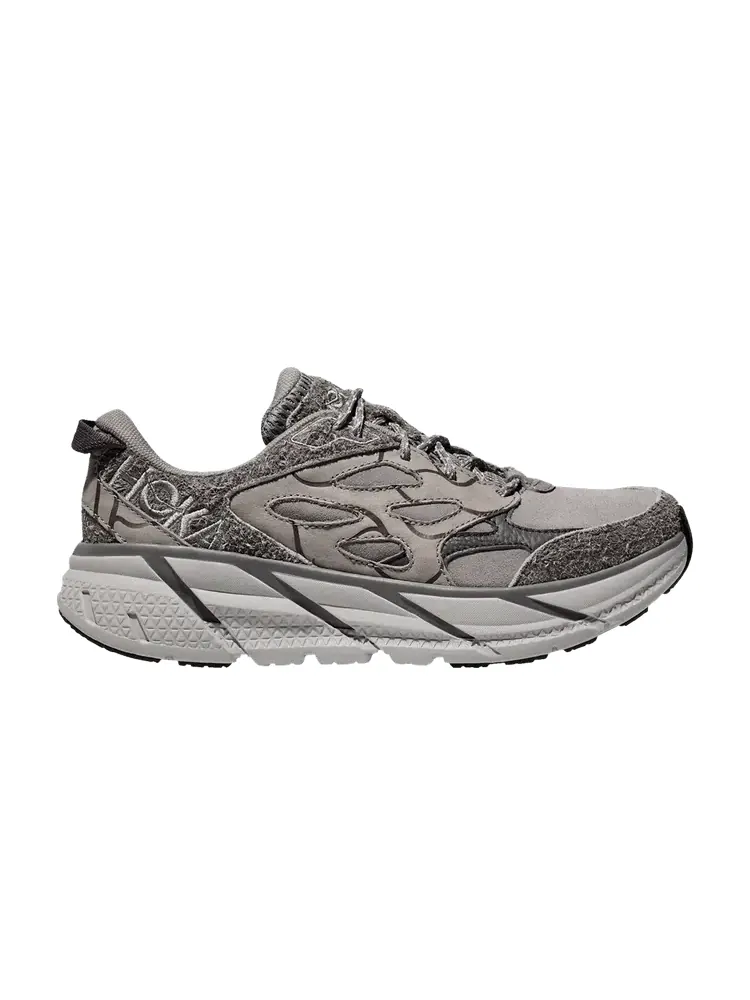 Кроссовки HOKA Clifton L Suede 'Elite Terrain System - Galactic Grey' — изображение 1 из 1, серый/серый