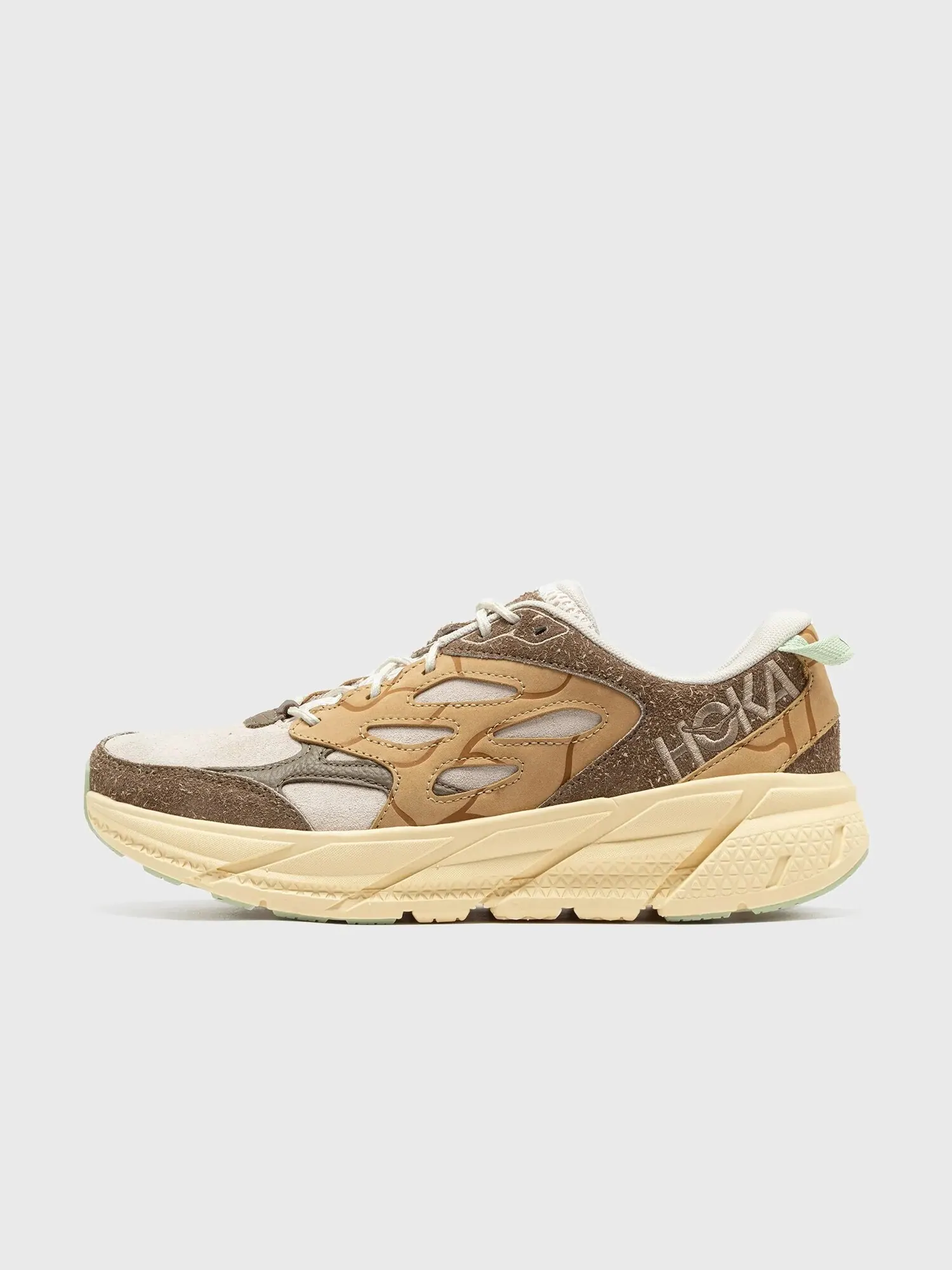 Кроссовки Hoka One One Clifton L Suede TP — изображение 1 из 7, коричневый/бежевый/синий