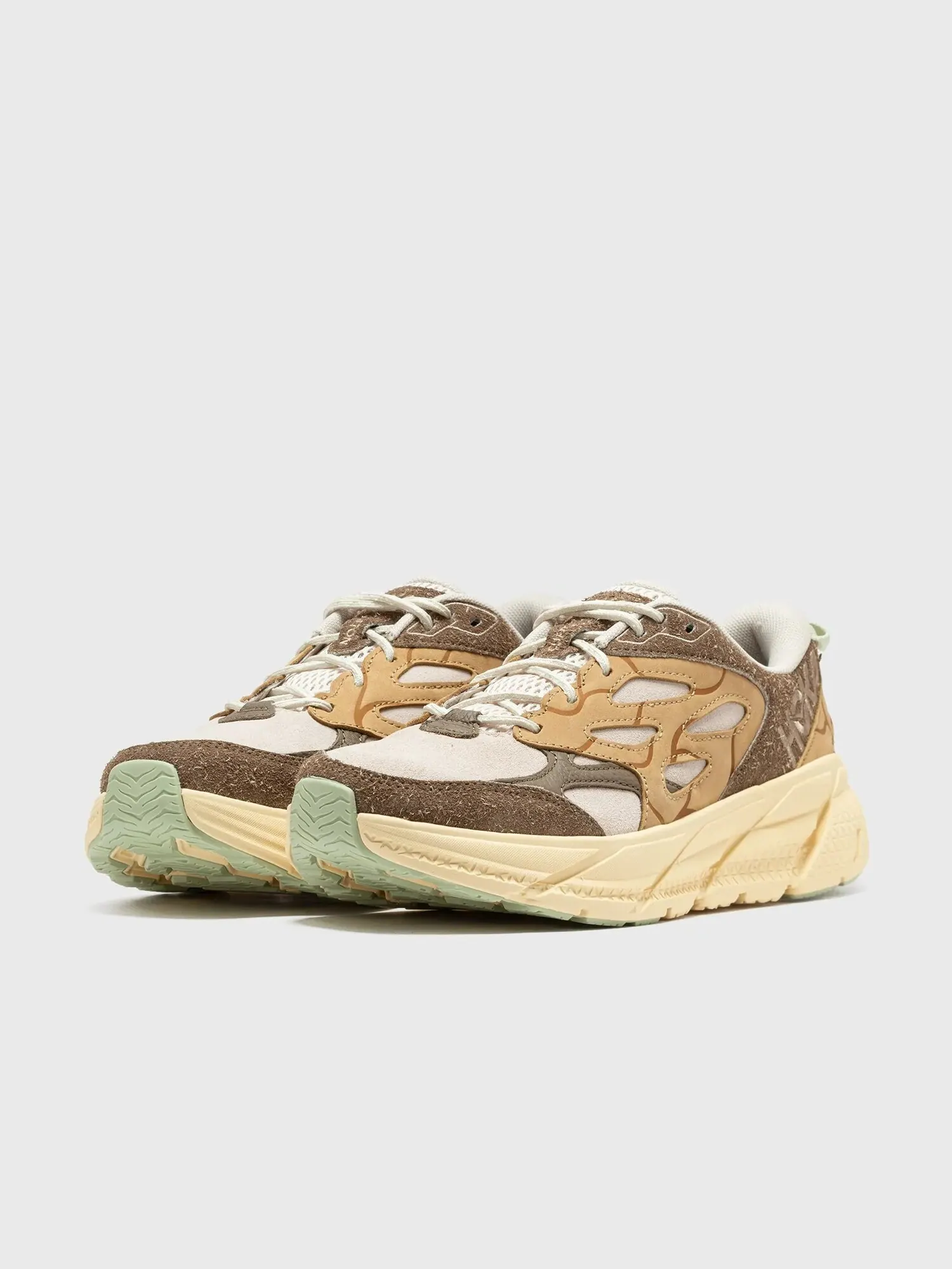 Кроссовки Hoka One One Clifton L Suede TP — изображение 2 из 7, коричневый/бежевый/синий
