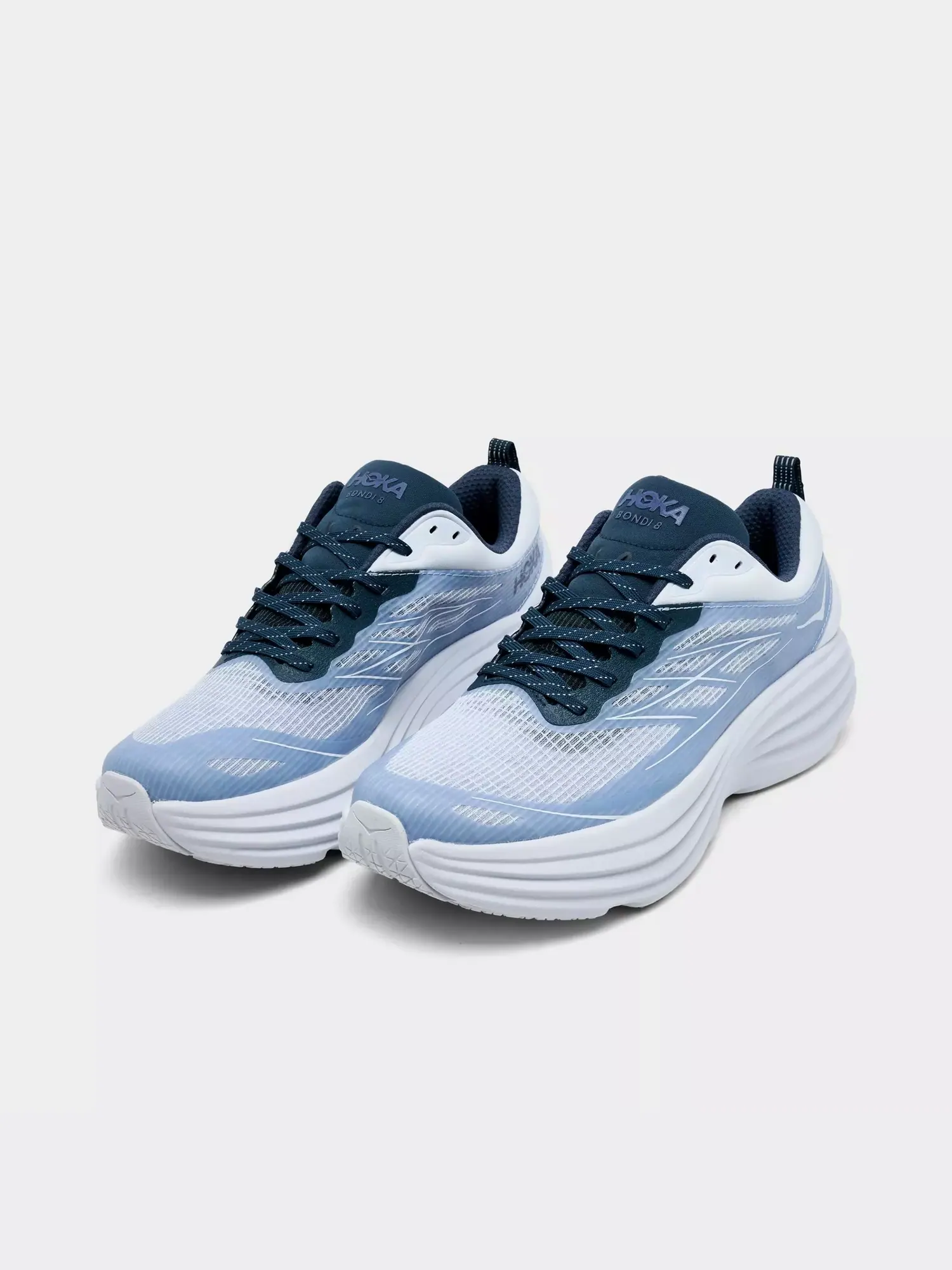 Кроссовки HOKA Bondi 8 Caged 'Stealth Tech Pack - Sea Ice' — изображение 2 из 6, синий