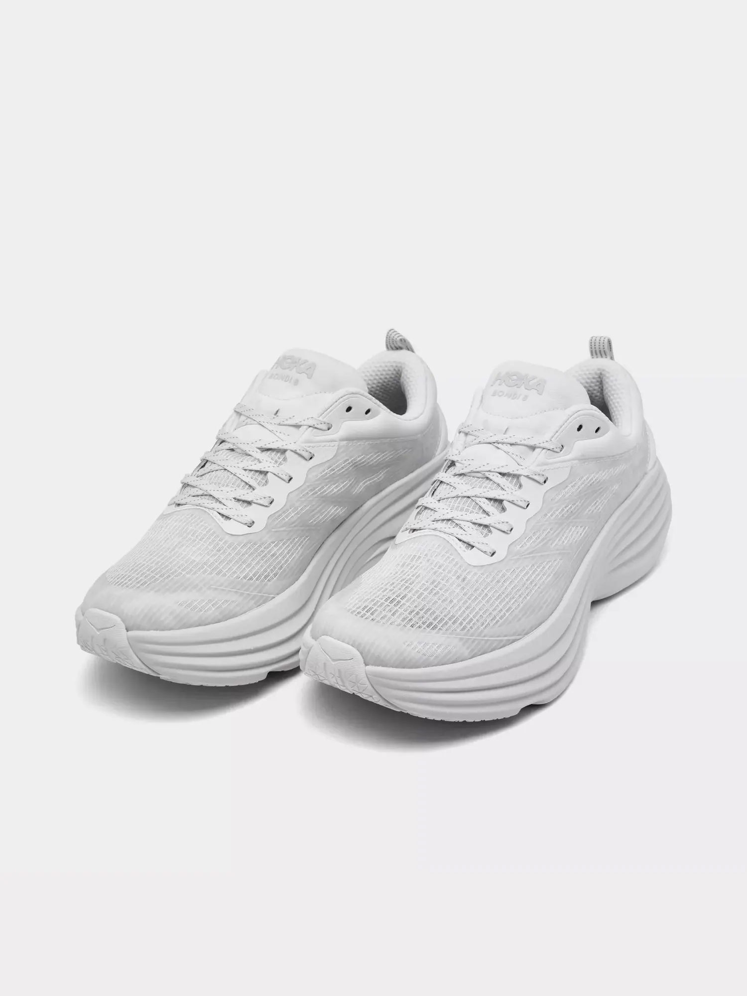 Кроссовки HOKA Bondi 8 Caged 'White Cosmic Grey' — изображение 2 из 6, белый