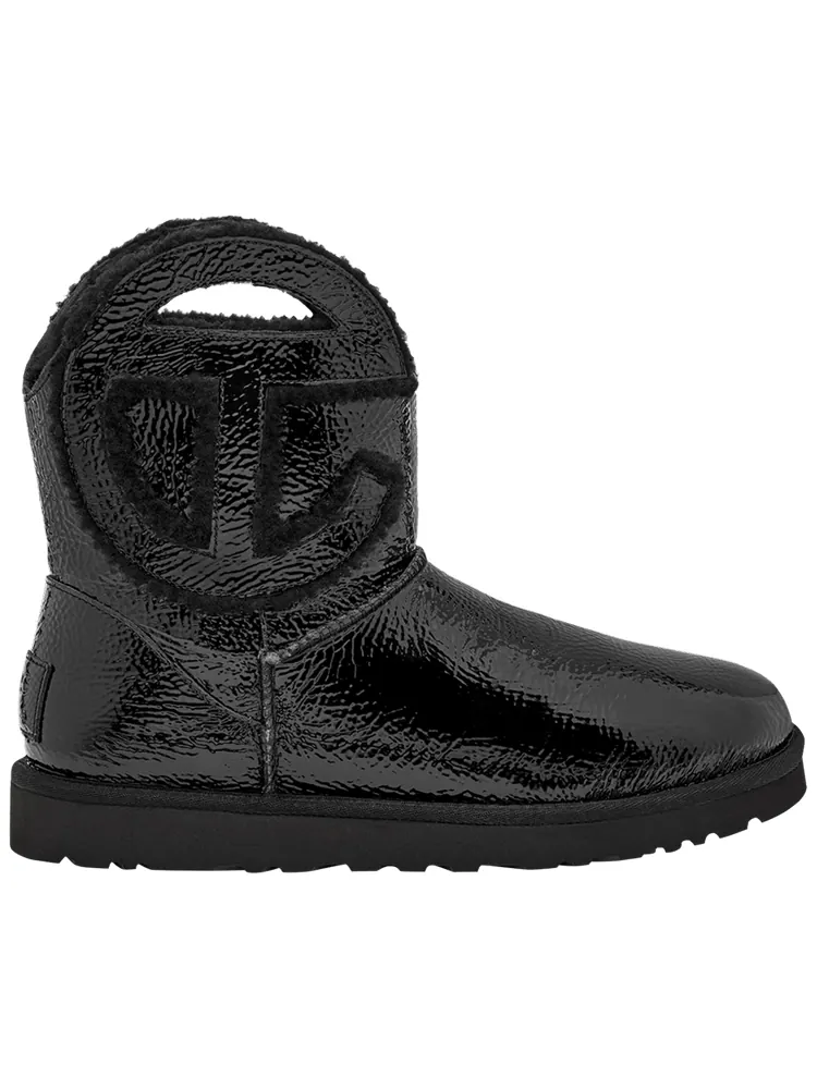 Мужские сапоги UGG Telfar x Logo Mini лакированные с аппликацией — изображение 1 из 1, черный