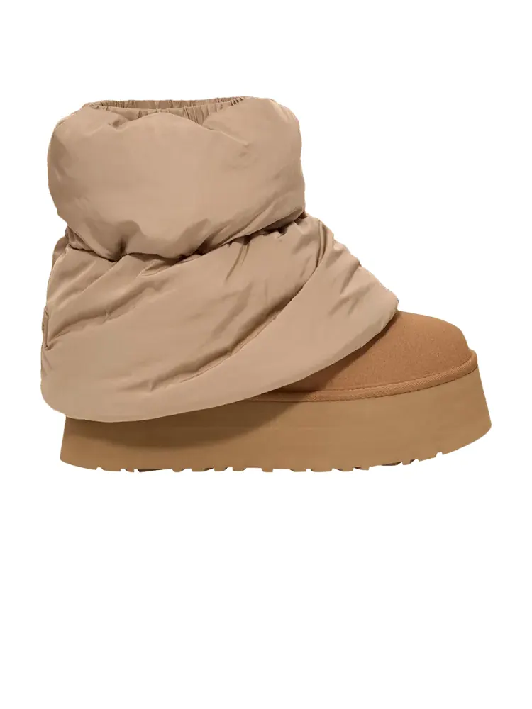 Кроссовки UGG Wmns Classic Mini Dipper Puffer Amphora Chestnut — изображение 1 из 1, желто-коричневый