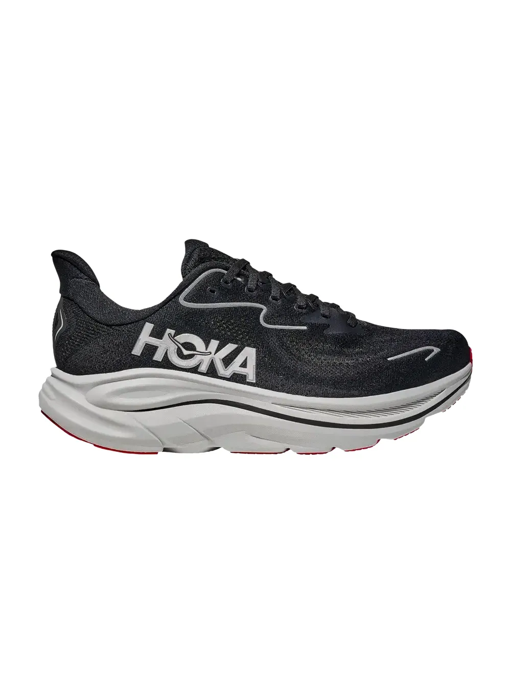 Кроссовки HOKA Clifton 10 Wide — изображение 1 из 1, черный/серебристый