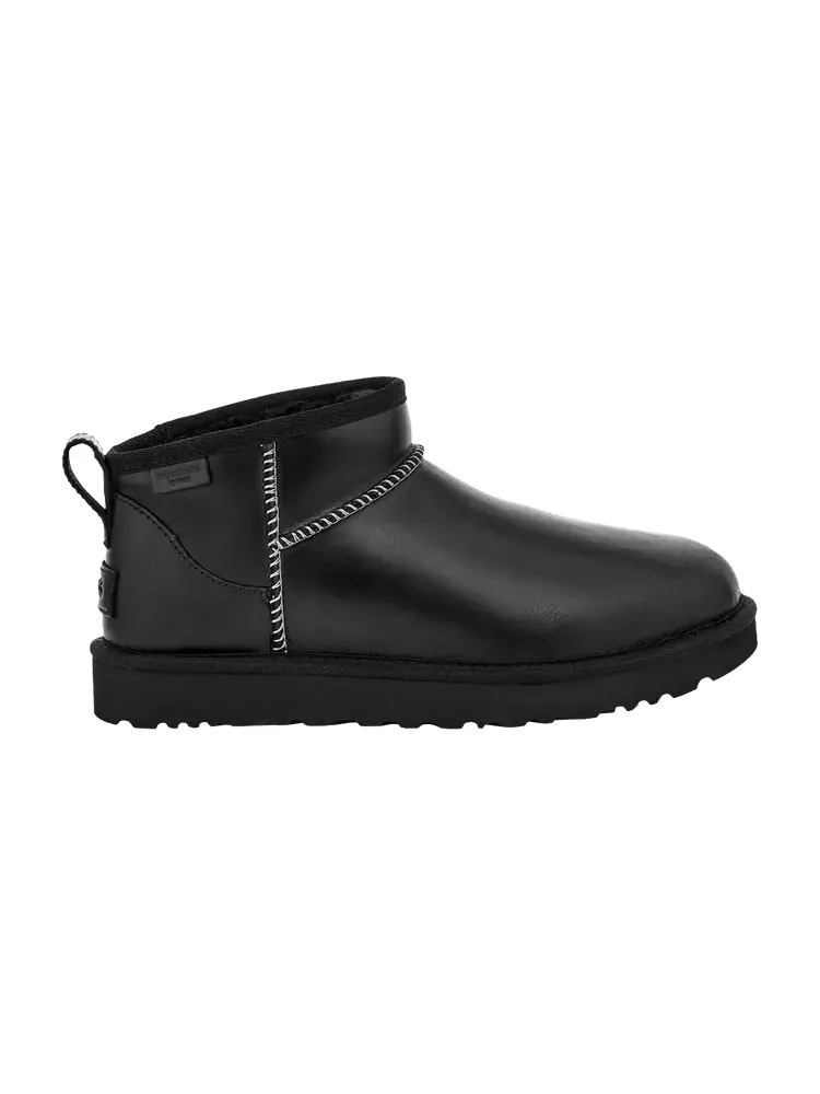 Ботинки UGG Wmns Classic Ultra Mini Leather — изображение 1 из 1, черный