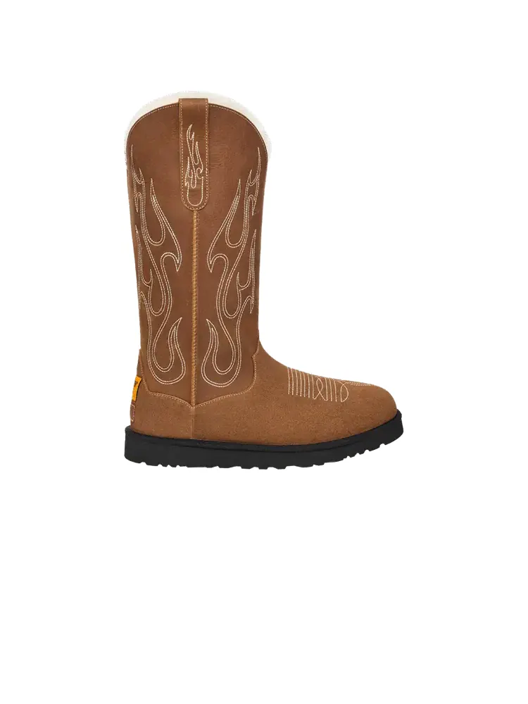 Мужские сапоги UGG Gallery Dept. x Classic комбинированные с вышивкой — изображение 1 из 1, коричневый