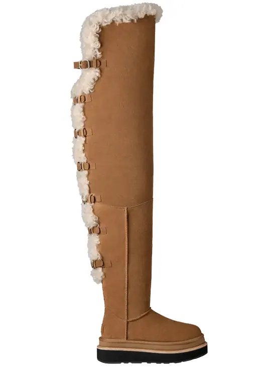 Женские высокие сапоги Sacai x UGG — изображение 1 из 1, бежевый