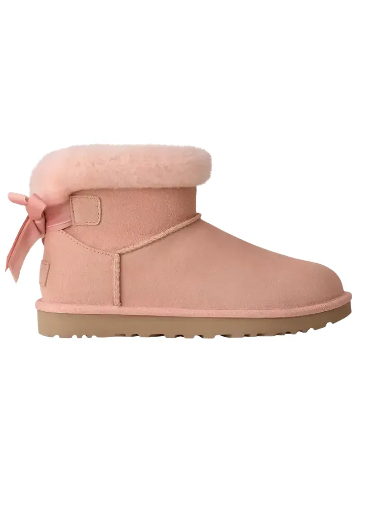 Женские мини-сапожки с цветным бантом UGG Bailey — изображение 1 из 1, бежевый