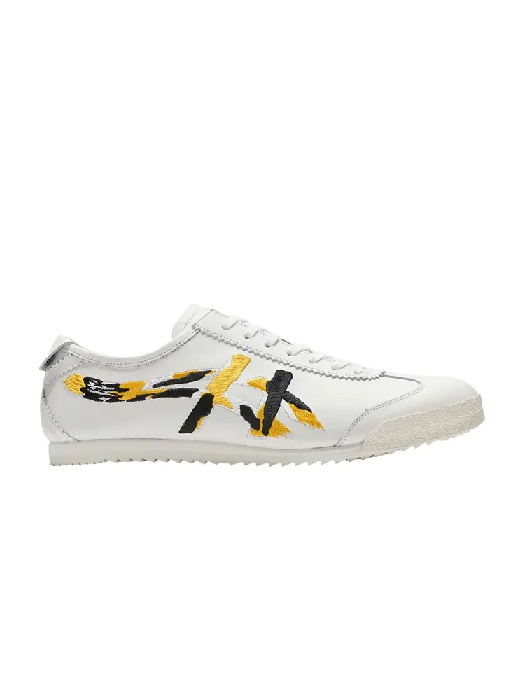 Кроссовки Onitsuka Tiger Mexico 66 Deluxe Nishikigoi - White Vibrant Yellow — изображение 1 из 1, белый