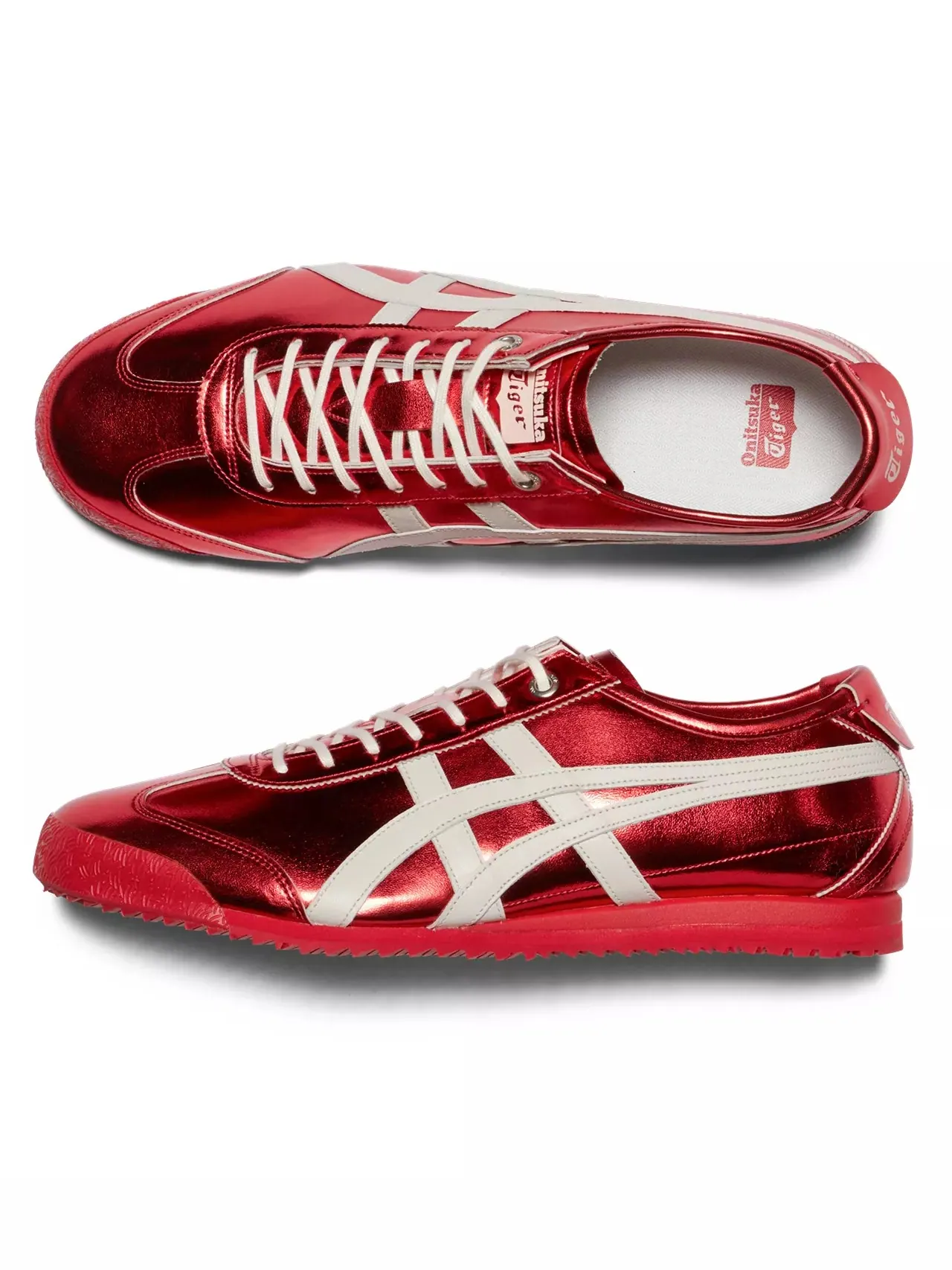 Кроссовки Onitsuka Tiger Mexico 66 SD Metallic Series — изображение 7 из 8, красный/кремовый