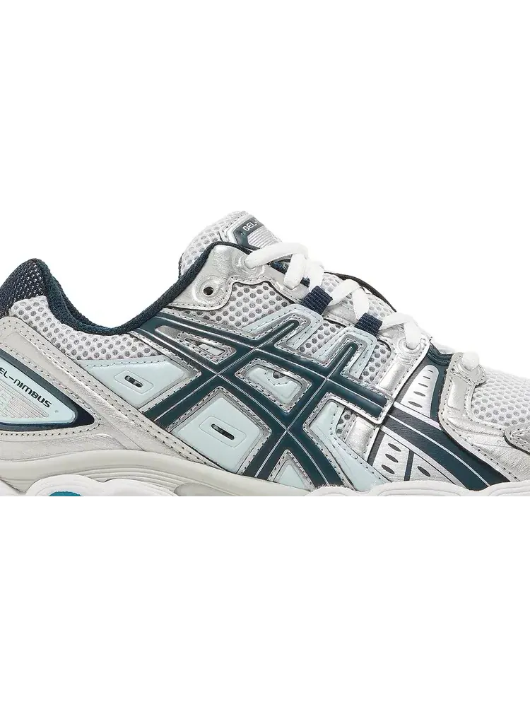 Кроссовки wmns gel nimbus 9 'pure silver french blue' Asics — изображение 2 из 7, серебряный