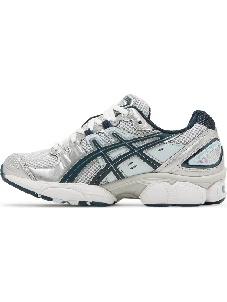 Кроссовки wmns gel nimbus 9 'pure silver french blue' Asics — изображение 3 из 7, серебряный
