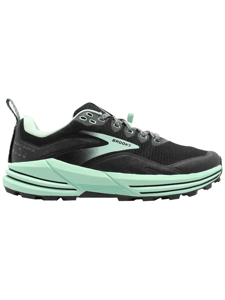 Кроссовки Brooks Wmns Cascadia 16 Wide 'Black Yucca' — изображение 1 из 1, черный