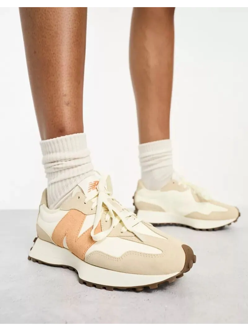 Кроссовки New Balance 327 — изображение 1 из 9, бежевый/коричневый