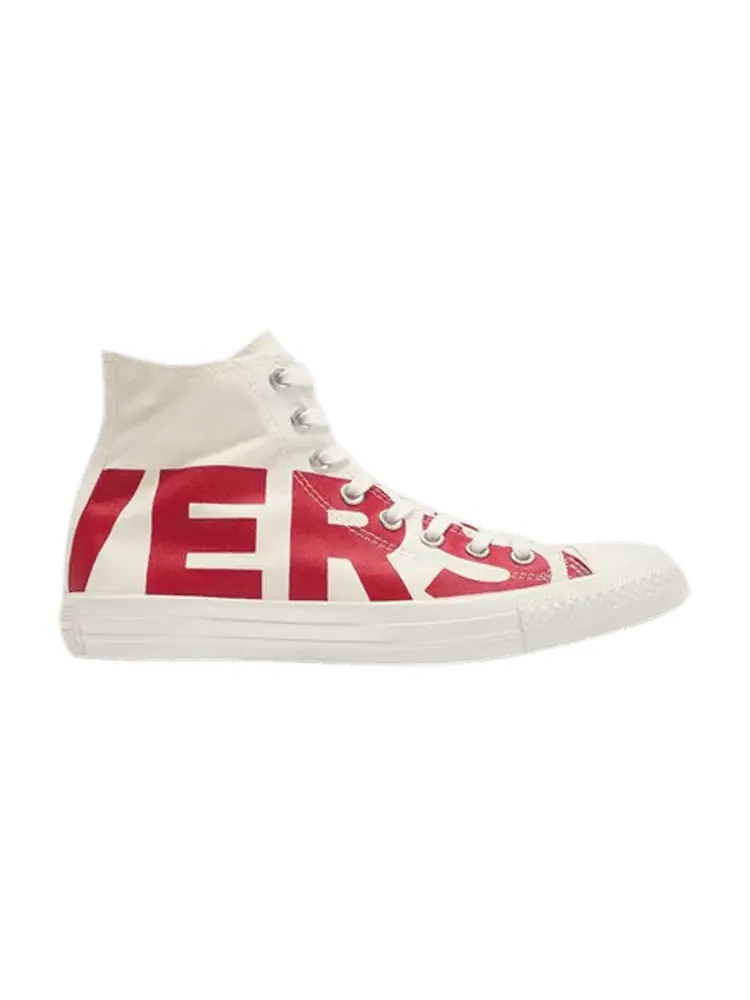 Кроссовки Converse Chuck Taylor All Star Print Hi 'Wordmark' — изображение 1 из 1, натуральный/красный