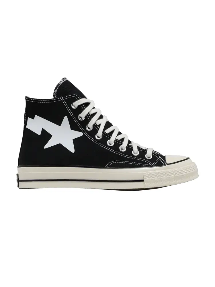 Кроссовки Converse Chinatown Market x A Bathing Ape x Chuck 70 High 'Black' — изображение 1 из 1, черный/черный