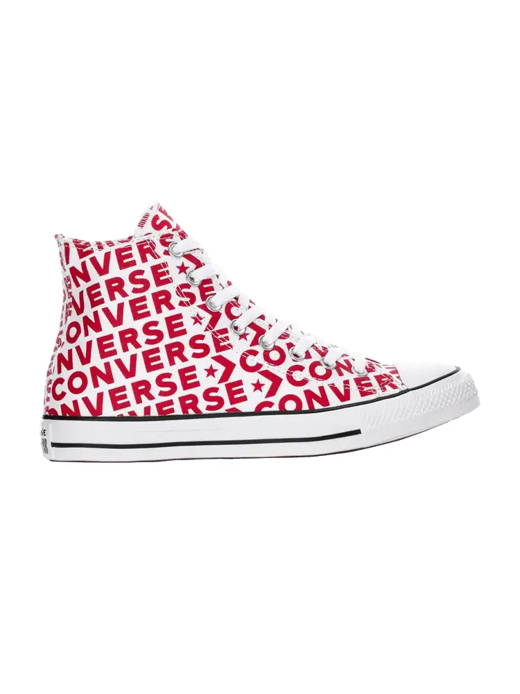 Кроссовки Converse Chuck Taylor All Star High 'Wordmark' — изображение 1 из 1, белый/красный/белый