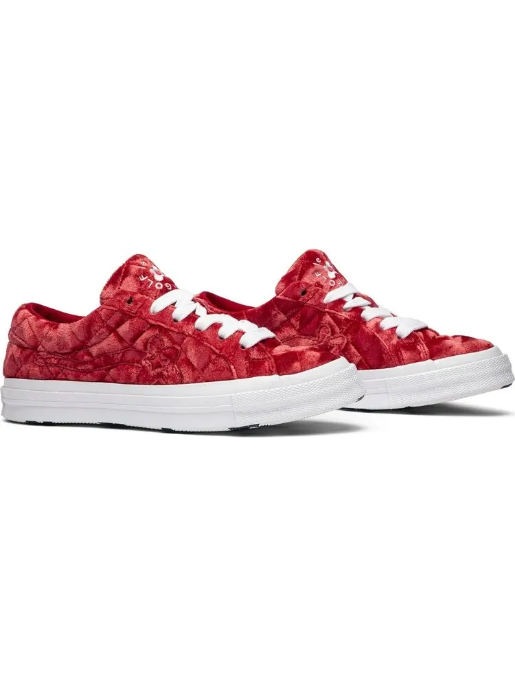 Кроссовки Converse Golf Le Fleur x One Star Quilted Velvet Cherry — изображение 8 из 8, красный
