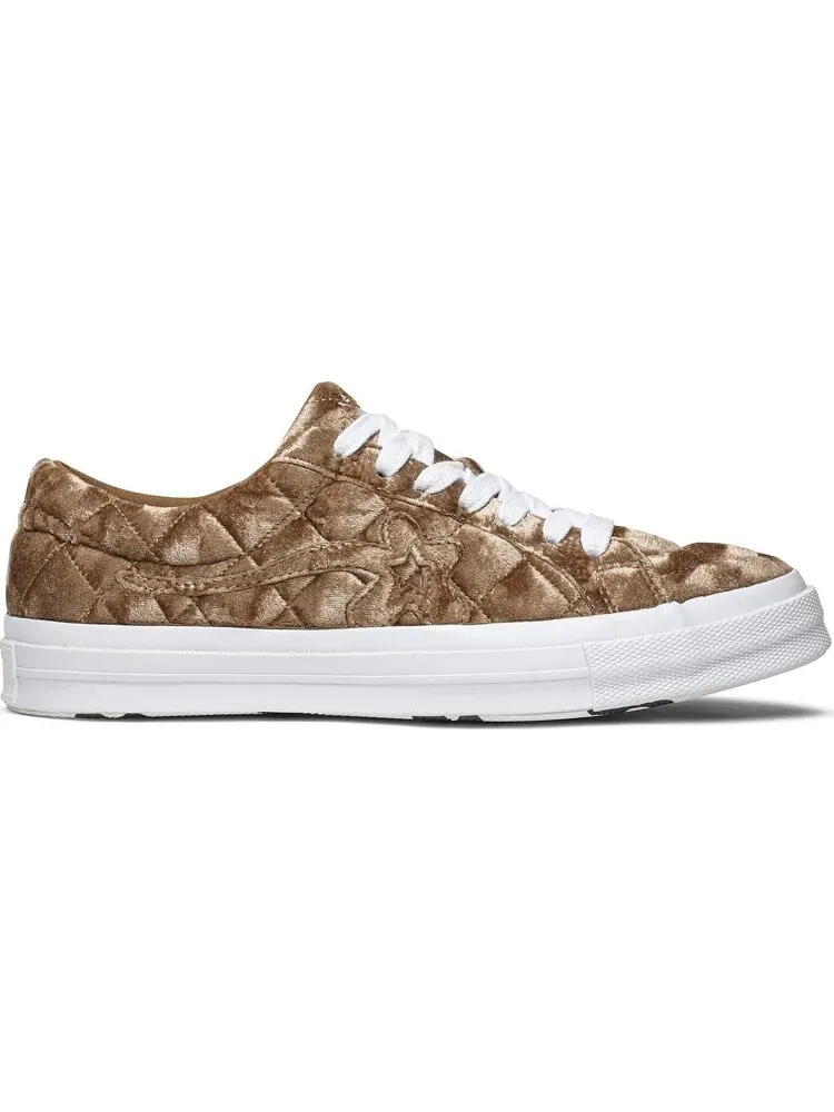 Кроссовки Converse Golf Le Fleur x One Star Quilted Velvet Brown — изображение 1 из 8, коричневый