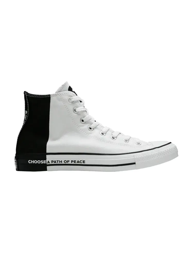 Кроссовки Converse Chuck Taylor All Star High 'Choose A Path Of Peace' — изображение 1 из 1, белый/черный/белый