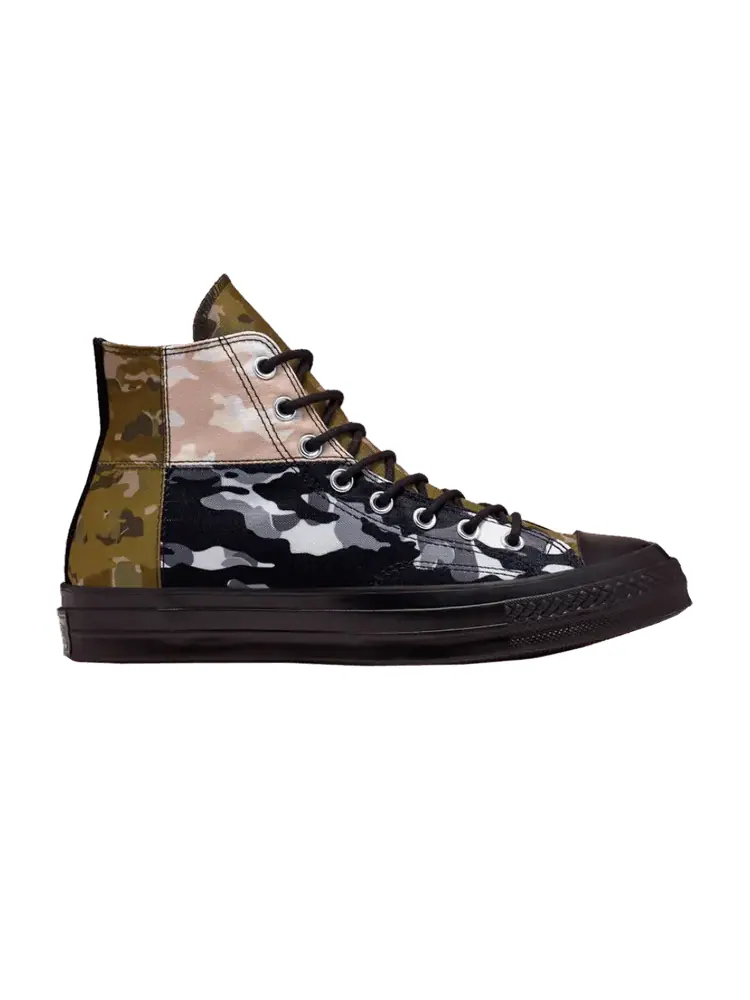 Кроссовки Converse Chuck 70 High 'Patchwork Blocked - Camo Black' — изображение 1 из 1, оливковый/черный
