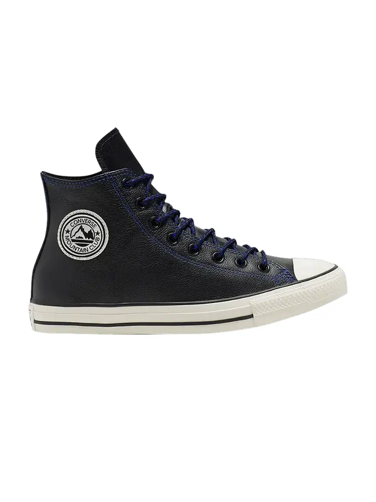Кроссовки Converse Chuck Taylor All Star High Tumbled Leather 'Black Hyper Royal' — изображение 1 из 1, черный//белый