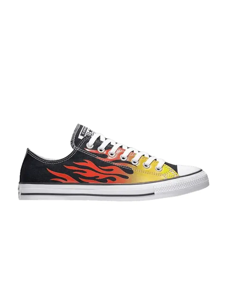 Кроссовки Converse Chuck Taylor All Star Low 'Flame' — изображение 1 из 1, черный/красный/желтый