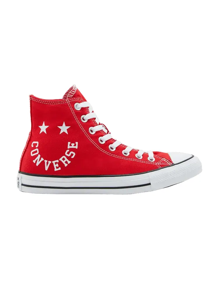 Кроссовки Converse Chuck Taylor All Star High 'Smiley - University Red' — изображение 1 из 1, красный/черный/белый