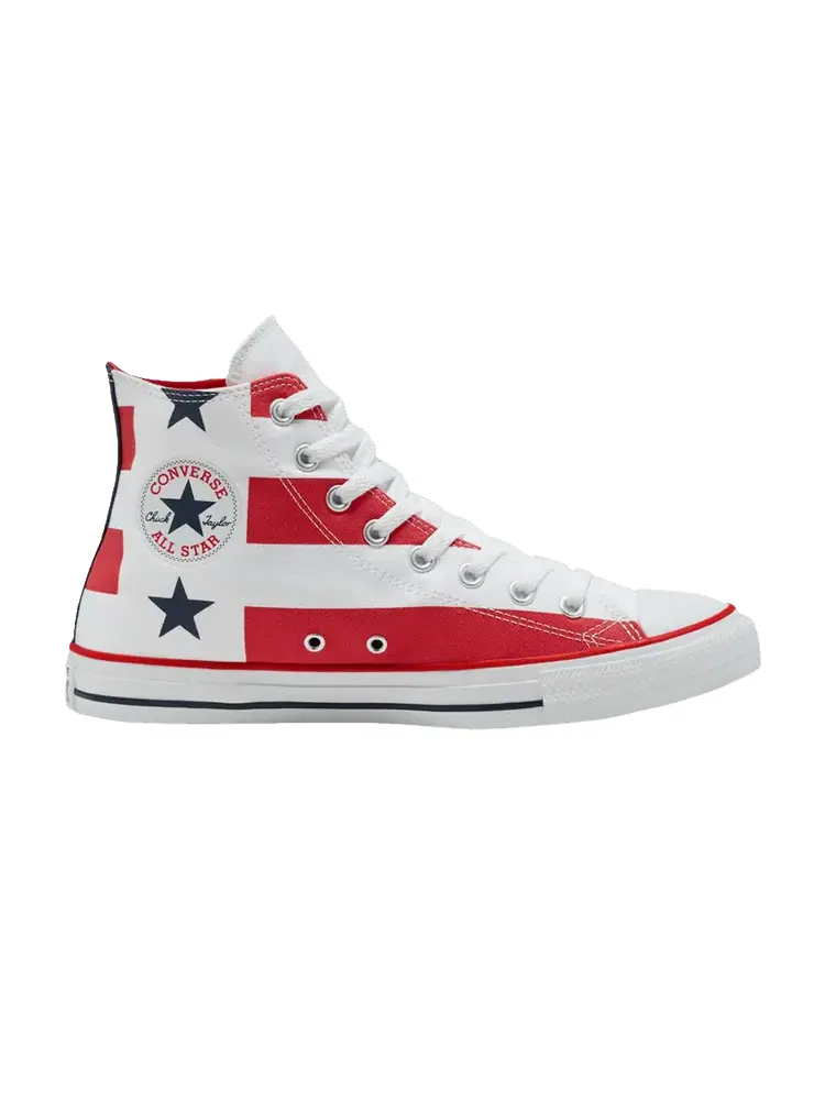 Кроссовки Converse Chuck Taylor All Star High, Stars & Stripes — изображение 1 из 1, белый