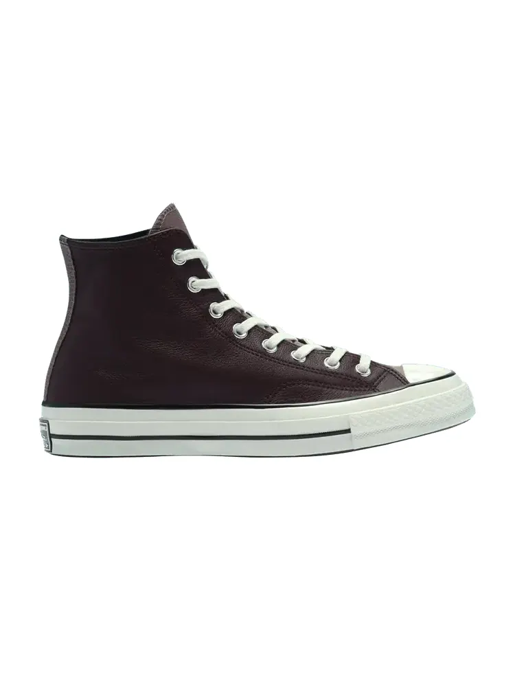Кроссовки Converse Chuck 70 Leather High 'Colorblock - Black Currant' — изображение 1 из 1, черный/серый